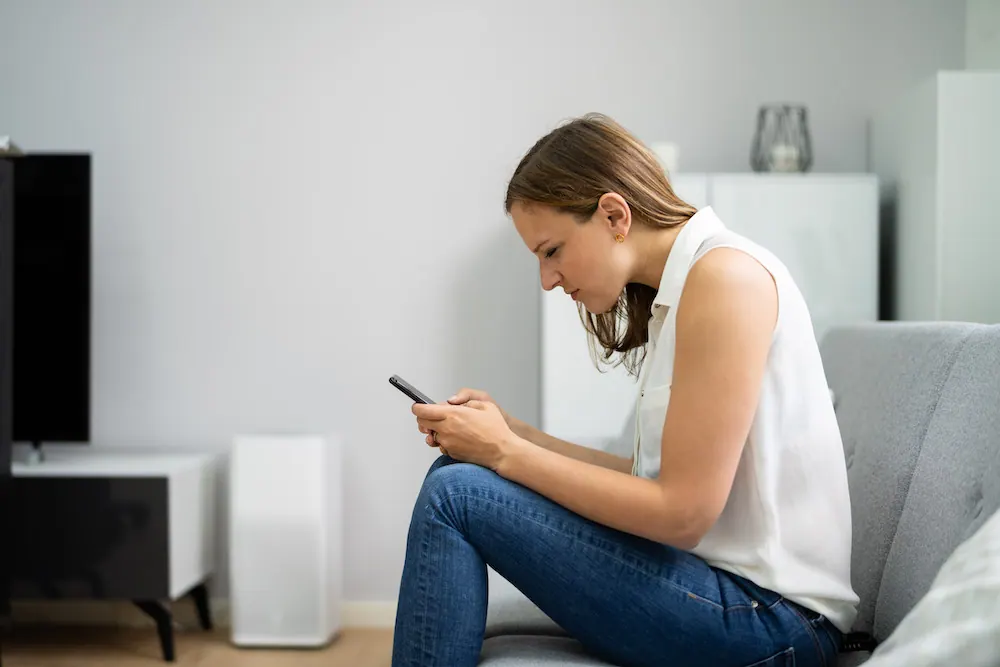 a woman having bad posture
