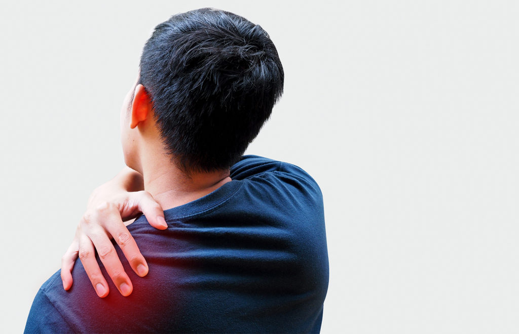 a man having a shoulder pain